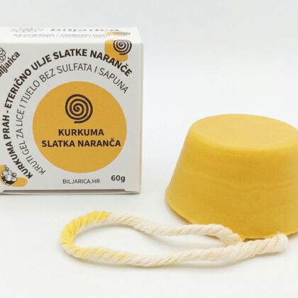 Kruti gel za lice i tijelo – Kurkuma i slatka naranča (bez sulfata i sapuna)