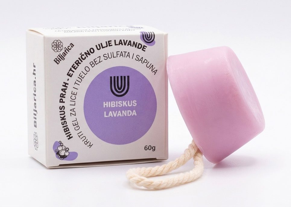Kruti gel za lice i tijelo – Hibiskus i lavanda (bez sulfata i sapuna)