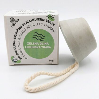 Kruti gel za lice i tijelo – Zelena glina i limunska trava (bez sulfata i sapuna)